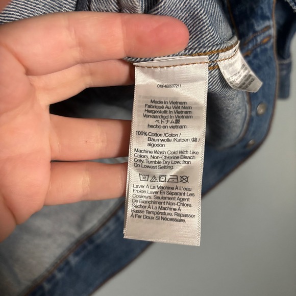 Madewell Women Oversized Trucker Jean Jacket Belted Sz Medium Denim Fall Preppy - Picture 12 of 13